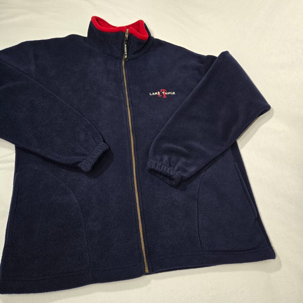 U.S.A. Vintage ANDY'S Blue "LAKE TAHOE" Full-Zip Fleece Jacket OVERSIZED Size M. - Picture 5 of 17